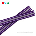 designs 20mm purple patterned lurex polyester webbing